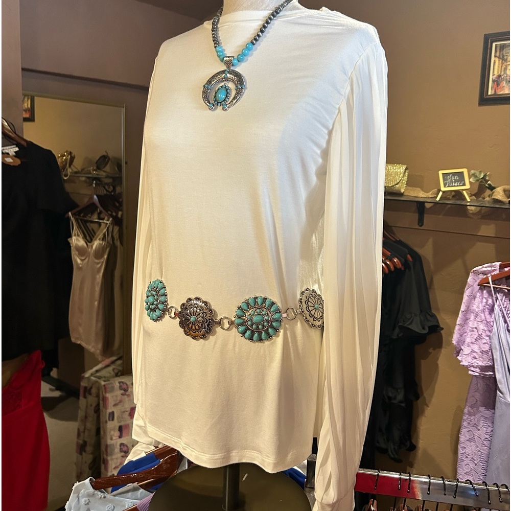 Cream Long Sleeve Knit Top NWT Size Large - Picture 9 of 11